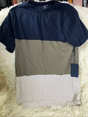 Five Four Men's Colorblock Crewneck Tee - Navy, Olive & Light Cream